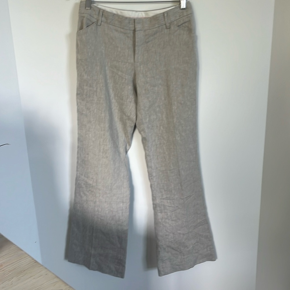 Gap perfect trouser linen blend size 4 R khaki